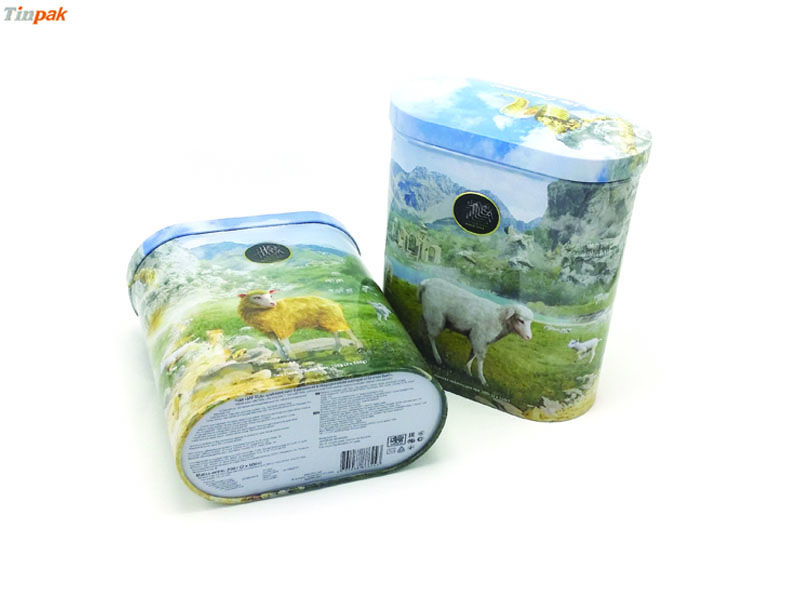 oval ceylon tea tin box